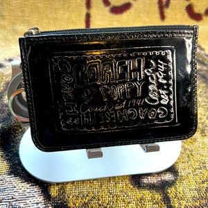 Black Coach Poppy Patent Leather Coin Purse